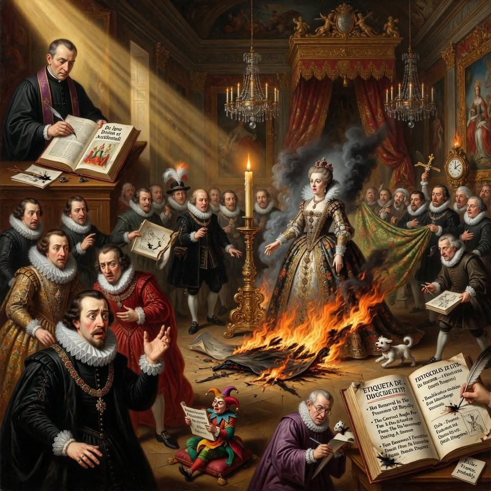 Illustration accompanying The Spanish Habsburg Court: Etiquette That Let the Queen Catch Fire