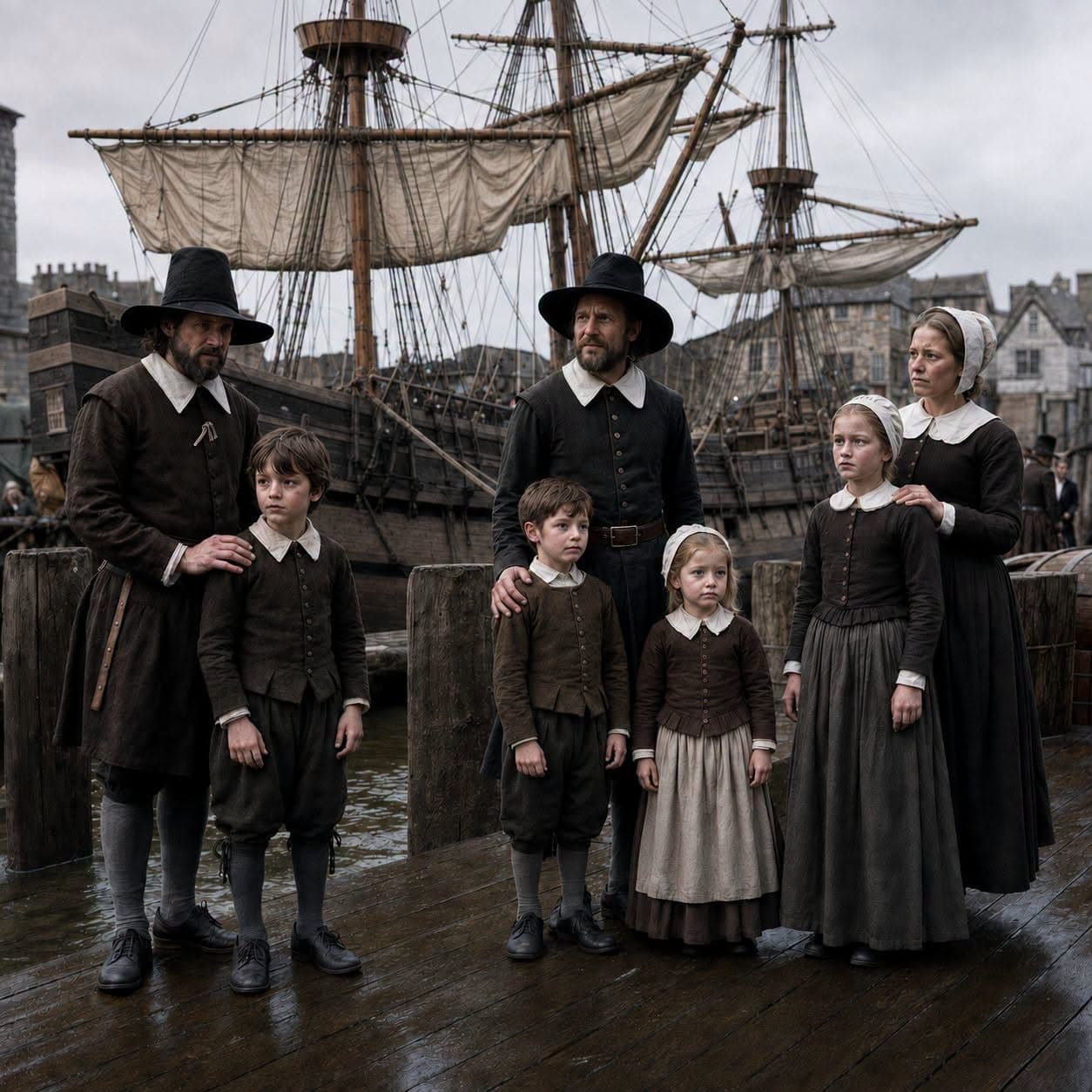 Illustration accompanying The More Children on the Mayflower: Sent Away from Their Mother, 1620