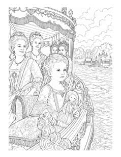 Small preview of the actual boat scene line art